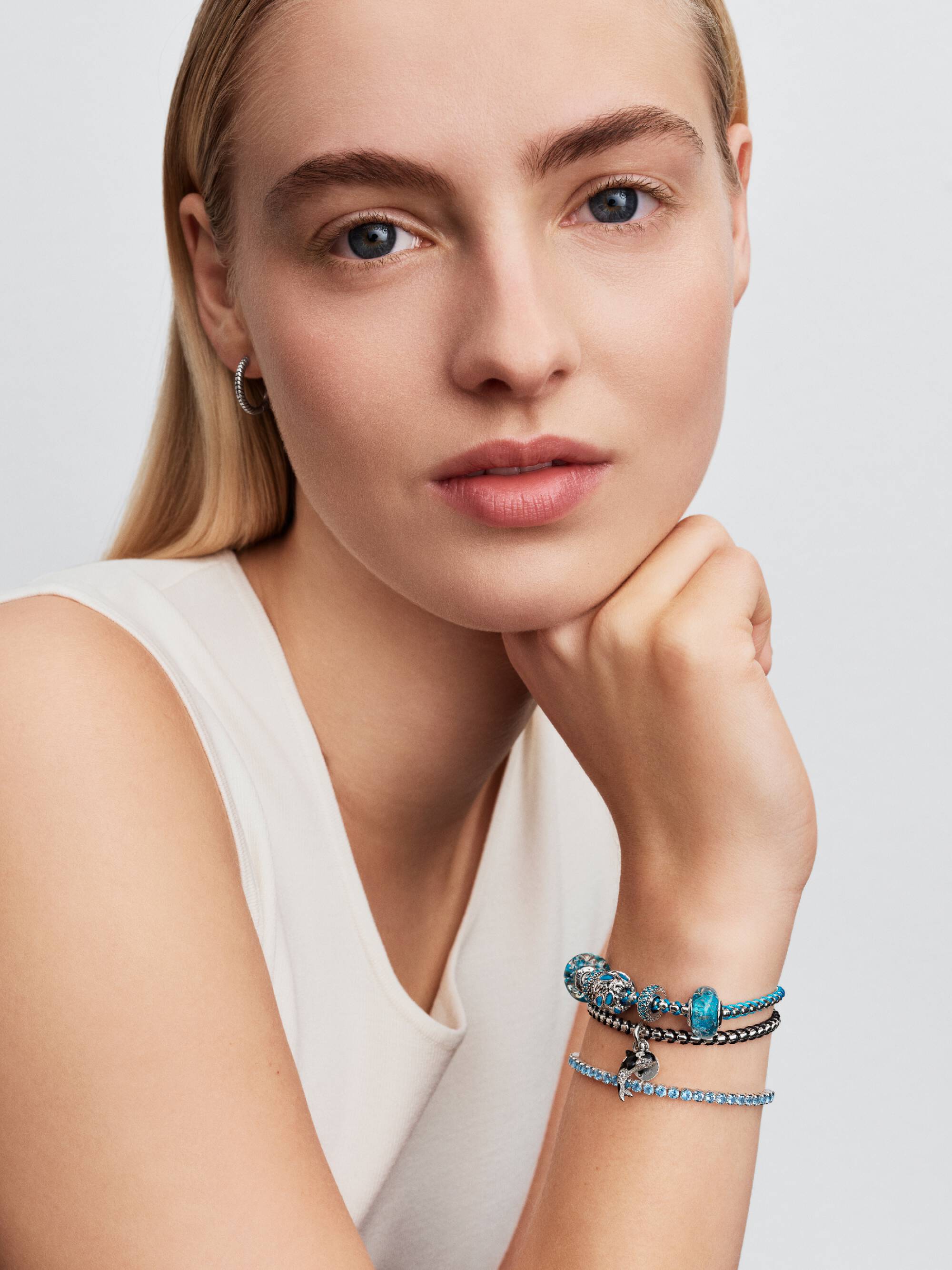 Ice Blue Stone Spacer Charm - Image 4