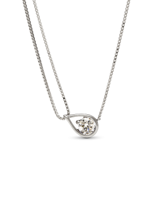 Infinite 14k White Gold Lab-grown Diamond Double Chain Collier Necklace