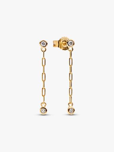 Era Bezel Lab-Grown Diamond Paperclip Chain Drop Earrings - Image 3