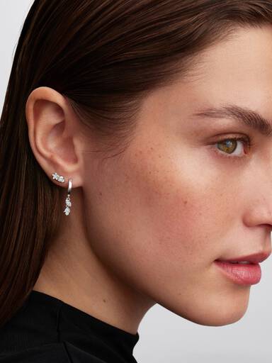Talisman Sterling Silver Lab-Grown Diamond Evil Eye & Hamsa Hand Dangle Earrings - Image 4