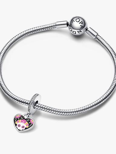 Day of the Dead Sugar Skull Heart Dangle Charm - Image 4