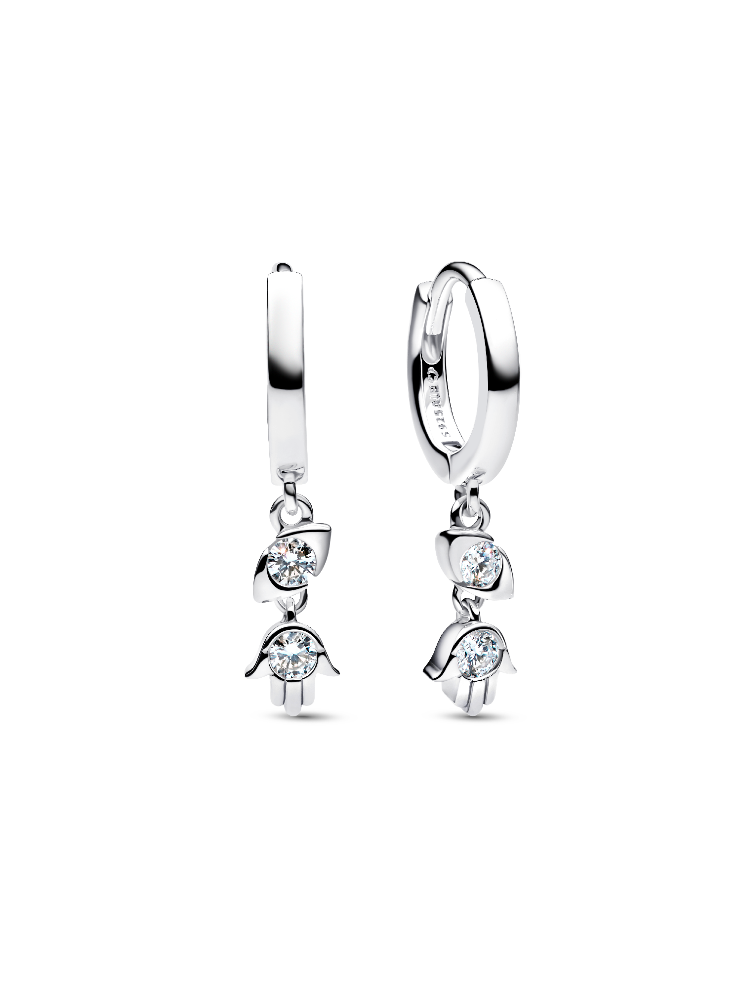 Talisman Sterling Silver Lab-Grown Diamond Evil Eye & Hamsa Hand Dangle Earrings