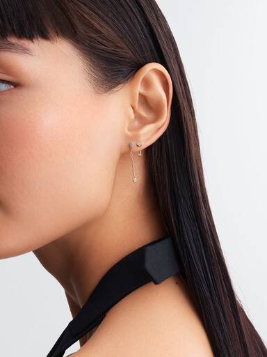 Era Bezel Lab-Grown Diamond Paperclip Chain Drop Earrings - Image 5