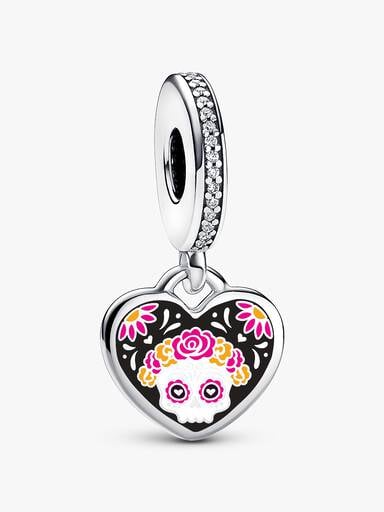 Day of the Dead Sugar Skull Heart Dangle Charm - Image 6