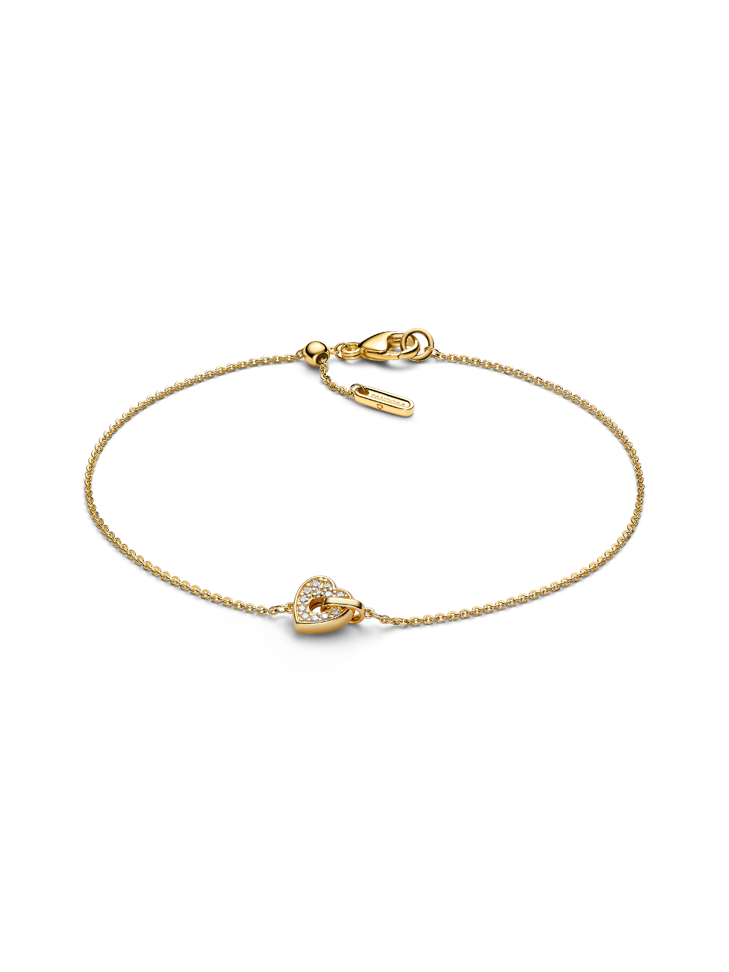 Talisman 14k Gold Lab-grown Diamond Pavé Heart Chain Bracelet - Image 2