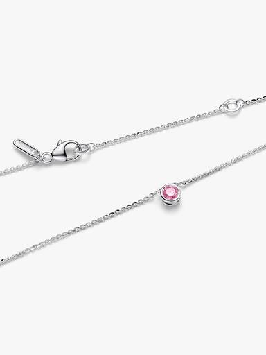 Era Bezel Sterling Silver Pink Lab-grown Diamond Pendant Necklace - Image 4