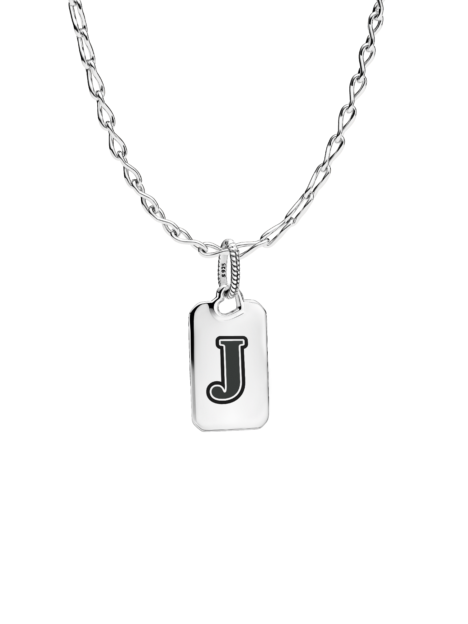 Letter J Rectangle Pendant - Image 3