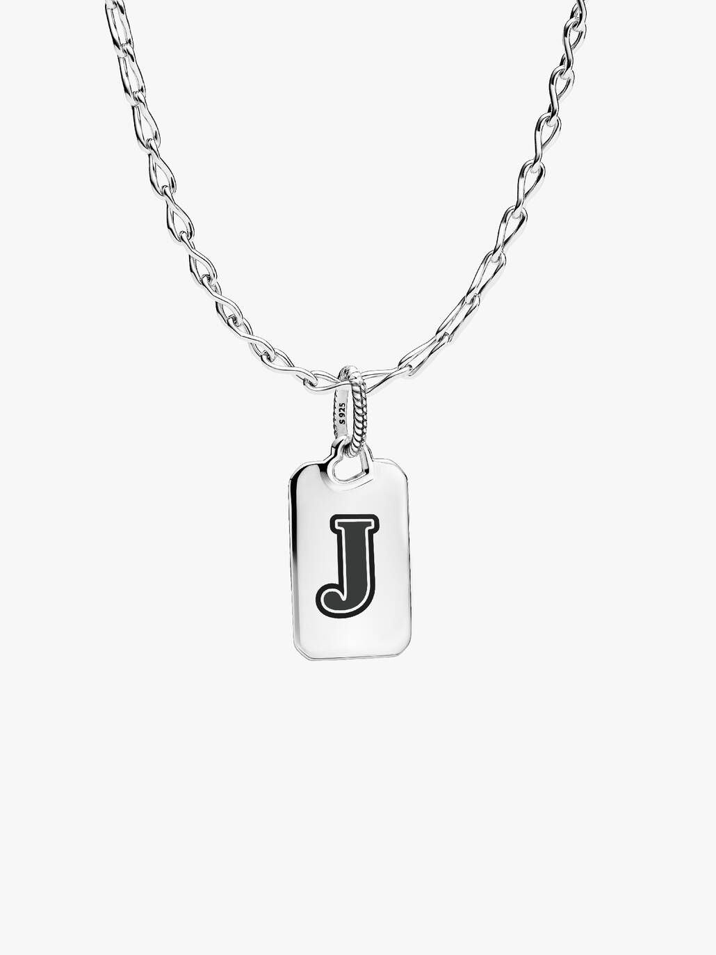 Letter J Rectangle Pendant - Image 4
