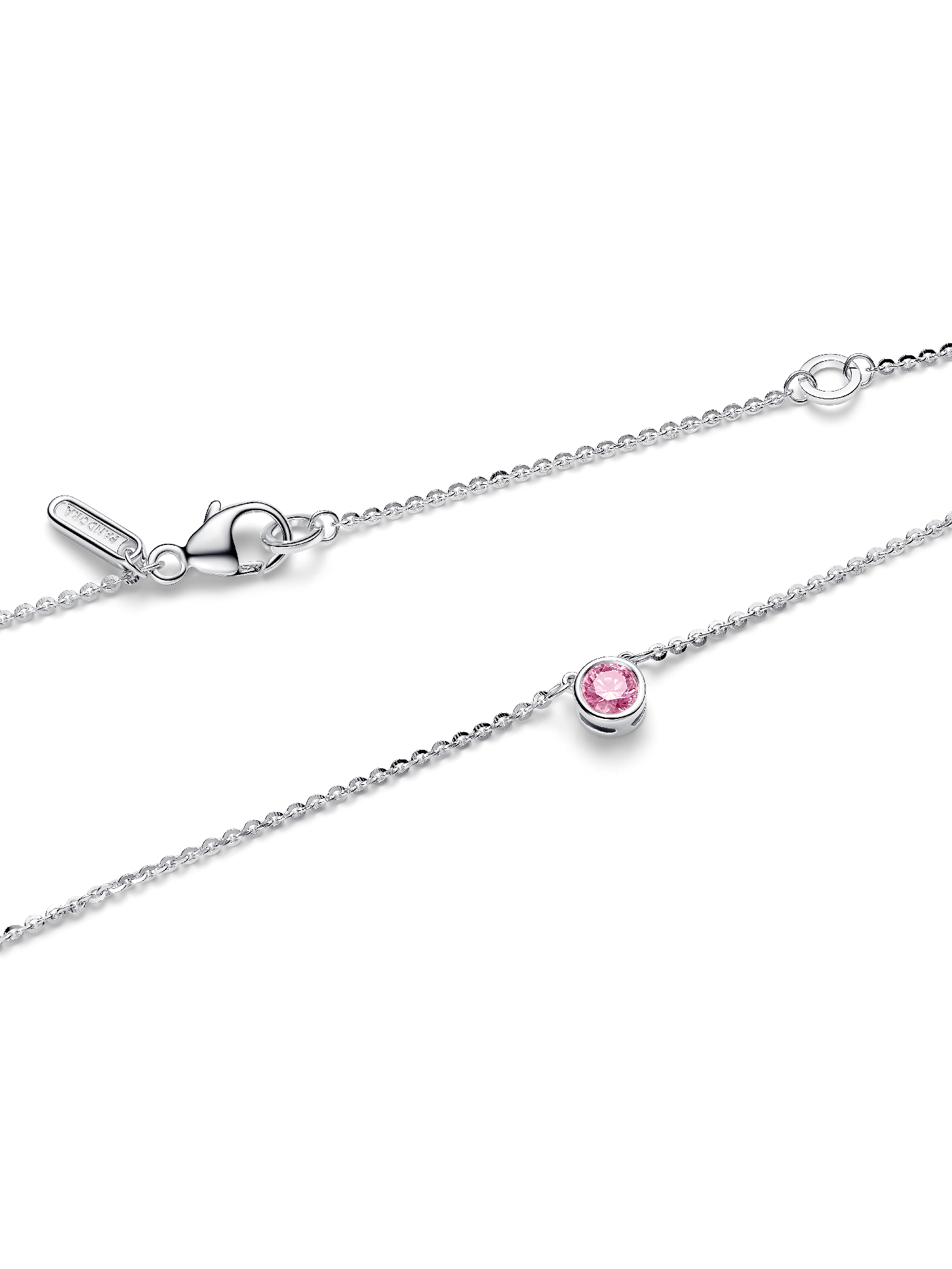 Era Bezel Sterling Silver Pink Lab-grown Diamond Pendant Necklace - Image 3
