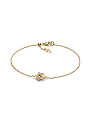 Talisman 14k Gold Lab-grown Diamond Pavé Star Chain Bracelet