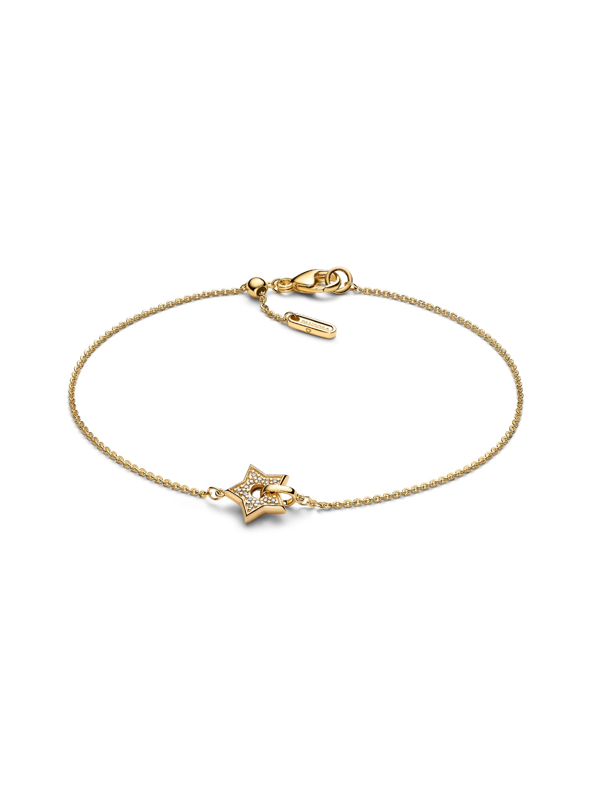 Talisman 14k Gold Lab-grown Diamond Pavé Star Chain Bracelet