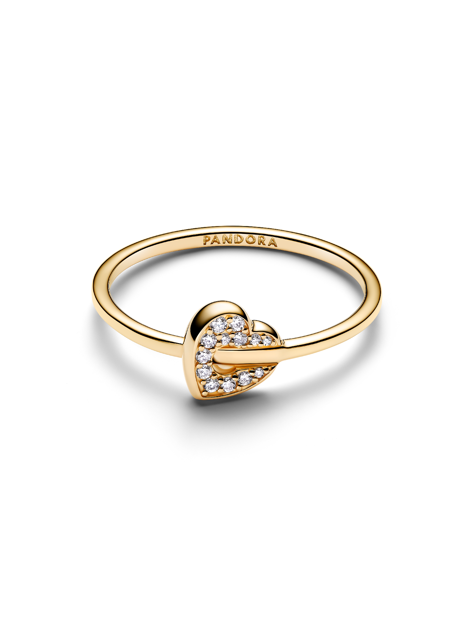 Talisman 14k Gold Lab-grown Diamond Pavé Heart Ring - Image 3