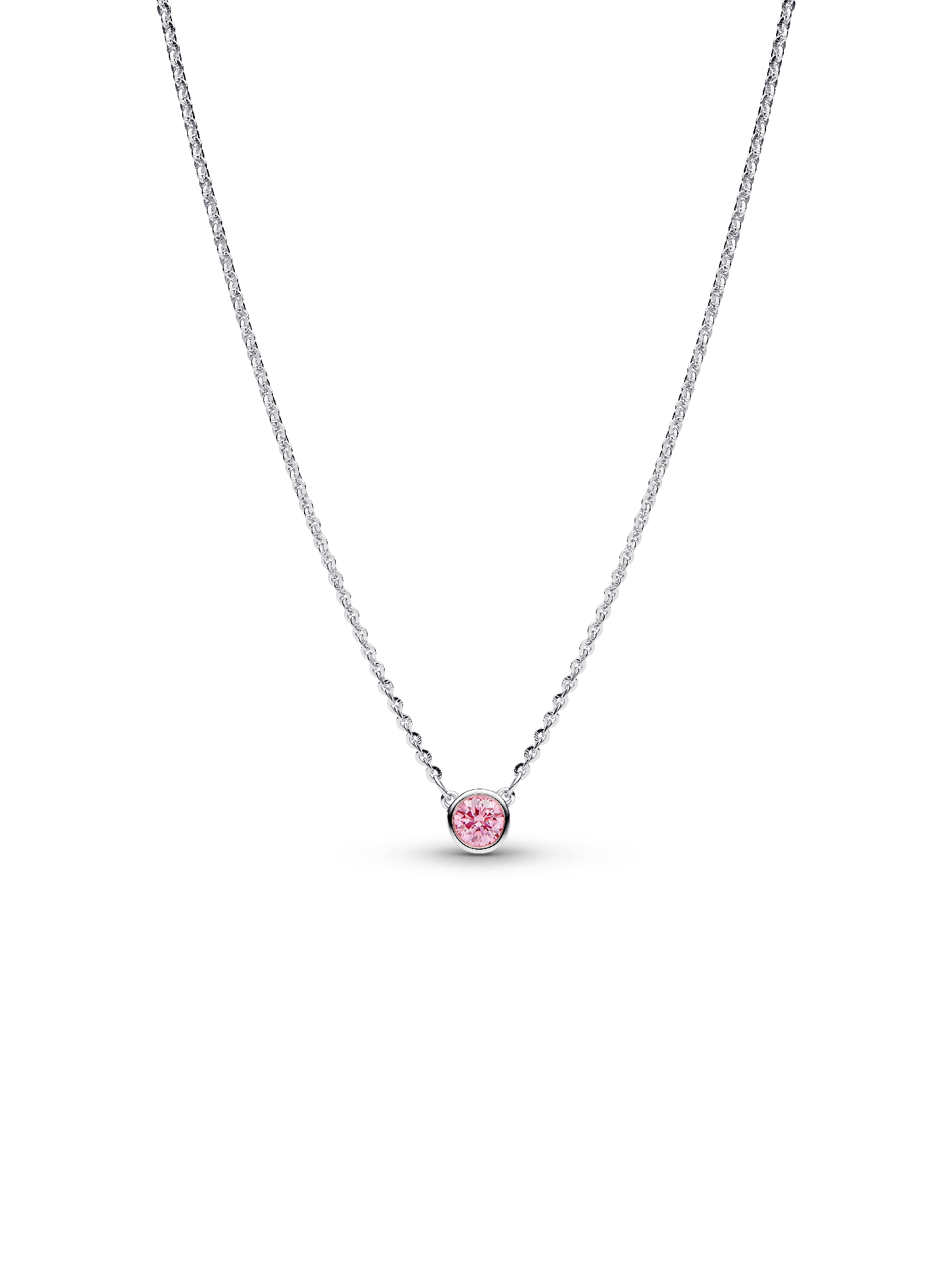 Era Bezel Sterling Silver Pink Lab-grown Diamond Pendant Necklace - Image 2