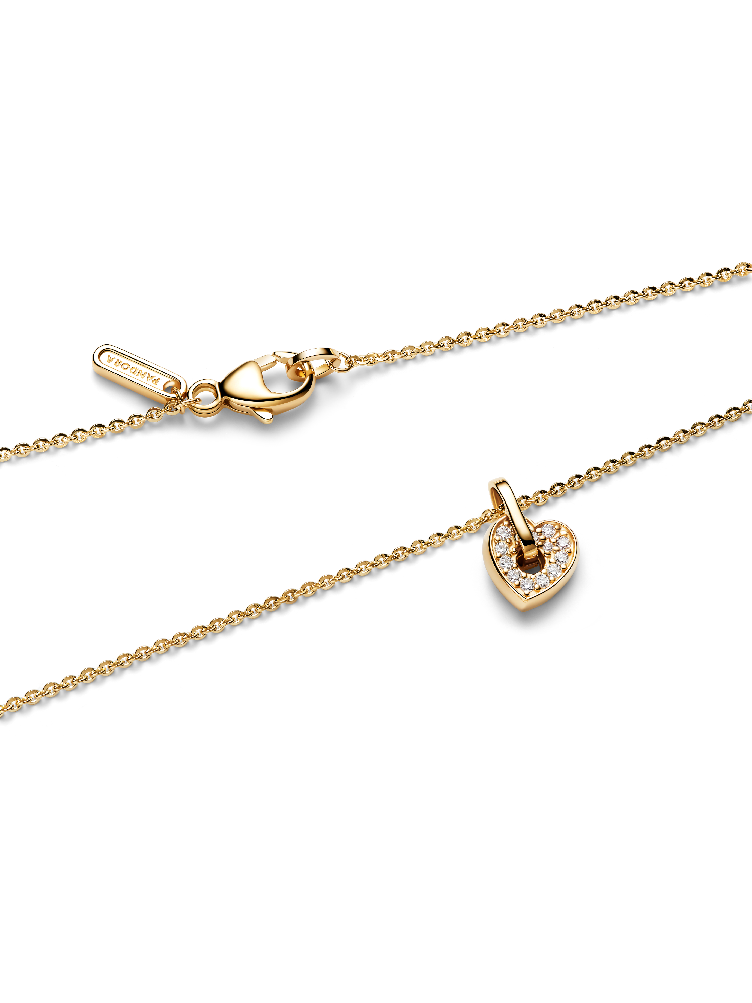 Talisman 14k Gold Lab-grown Diamond Pavé Heart Pendant Necklace - Image 4